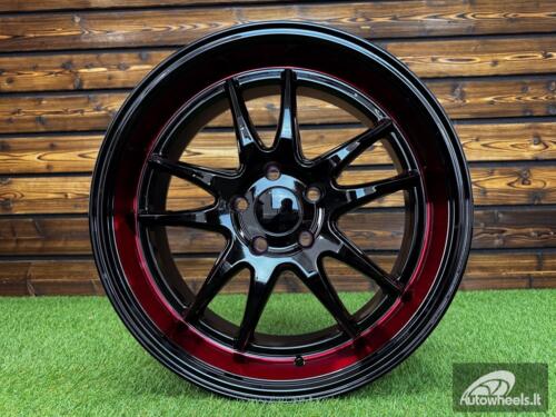 Ratlankis F1R Style JDM R18X8.5J 5X112 ET42 CB 66.6 Black Machine Face+Red Clear Coat