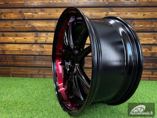Ratlankis F1R Style JDM R18X8.5J 5X112 ET42 CB 66.6 Black Machine Face+Red Clear Coat