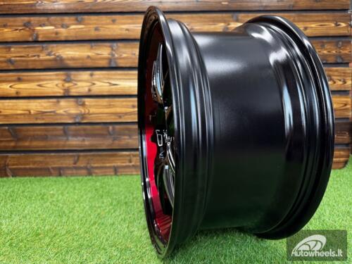 Ratlankis F1R Style JDM R18X8.5J 5X112 ET42 CB 66.6 Black Machine Face+Red Clear Coat