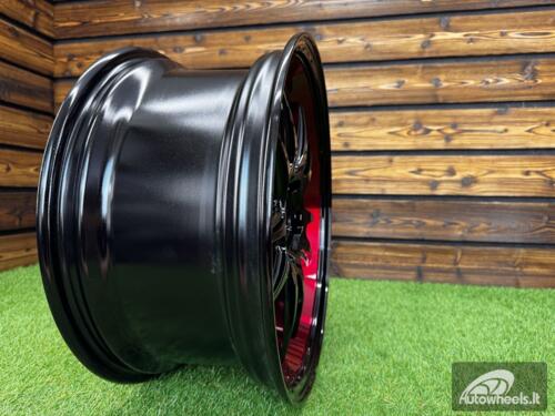 Ratlankis F1R Style JDM R18X8.5J 5X112 ET42 CB 66.6 Black Machine Face+Red Clear Coat