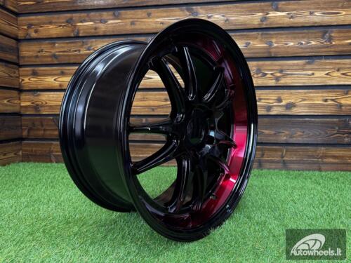 Ratlankis F1R Style JDM R18X8.5J 5X112 ET42 CB 66.6 Black Machine Face+Red Clear Coat