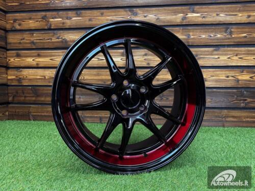 Ratlankis F1R Style JDM R18X8.5J 5X112 ET42 CB 66.6 Black Machine Face+Red Clear Coat