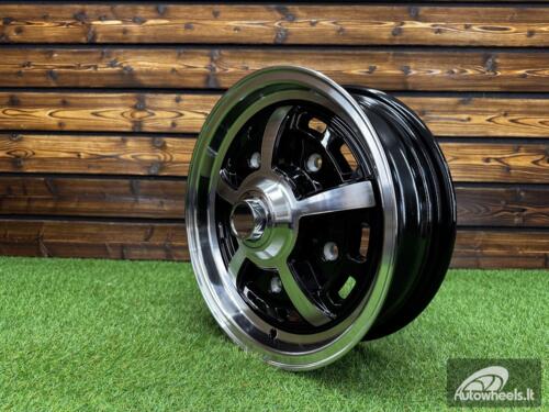 Ratlankis EMPI Sprint Star Style R15X5J 5X205 ET20 CB 154 Black Machine Face (For VW Beetle)