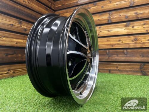 Ratlankis Iron Cross Style R15X5.5J 5X205 ET20 CB 153.6 Black Machine Face