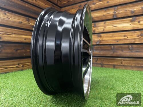 Ratlankis Iron Cross Style R15X5.5J 5X205 ET20 CB 153.6 Black Machine Face