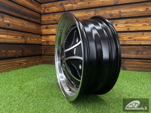 Ratlankis Iron Cross Style R15X5.5J 5X205 ET20 CB 153.6 Black Machine Face