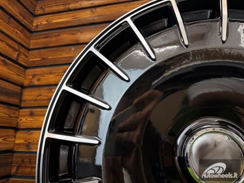 Ratlankis Brabus Monoblock Spoke Style R24X10J 5X130 ET25 84.1 Black Machined Face For MERCEDESCEDES G Class