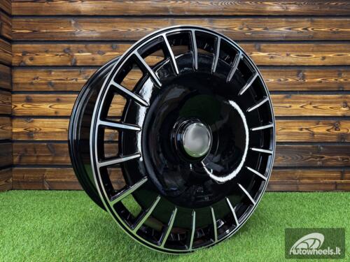 Ratlankis Brabus Monoblock Spoke Style R24X10J 5X130 ET25 84.1 Black Machined Face For MERCEDESCEDES G Class