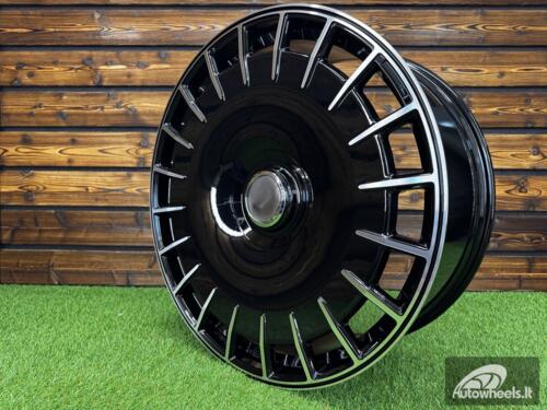 Ratlankis Brabus Monoblock Spoke Style R24X10J 5X130 ET25 84.1 Black Machined Face For MERCEDESCEDES G Class