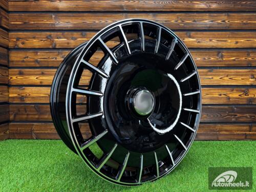Ratlankis Monoblock Maybach Style R24X10J 5X112 ET24 CB 66.6 Black Machined Face (For MER) (SemiForged)