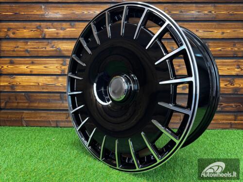 Ratlankis Monoblock Maybach Style R24X10J 5X112 ET24 CB 66.6 Black Machined Face (For MER) (SemiForged)