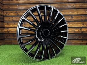 Ratlankis Brabus G Wagon Style R24X10J 5X112 ET35 CB 66.6 GLOSS BLACK MACHINED (For MER)