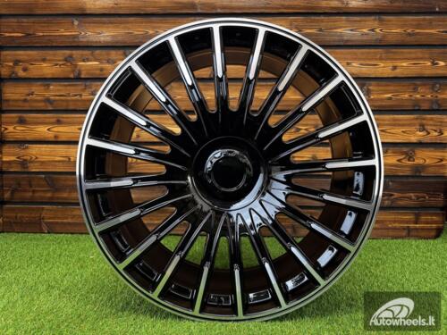 Ratlankis Brabus G Wagon Style R24X10J 5X112 ET35 CB 66.6 GLOSS BLACK MACHINED (For MER)