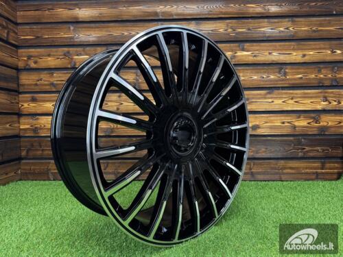 Ratlankis Brabus G Wagon Style R24X10J 5X112 ET35 CB 66.6 GLOSS BLACK MACHINED (For MER)