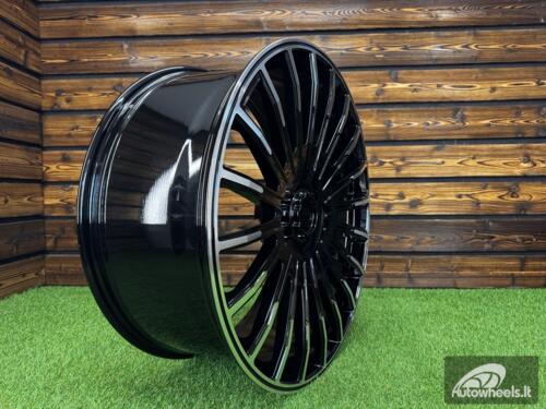Ratlankis Brabus G Wagon Style R24X10J 5X112 ET35 CB 66.6 GLOSS BLACK MACHINED (For MER)