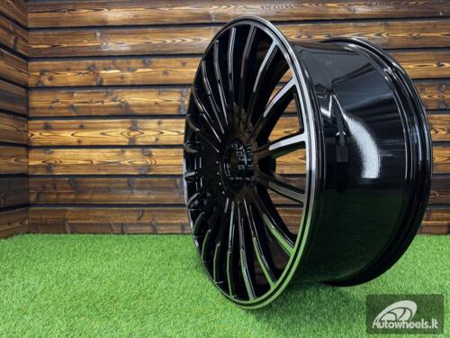 Ratlankis Brabus G Wagon Style R24X10J 5X112 ET35 CB 66.6 GLOSS BLACK MACHINED (For MER)