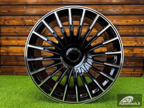 Ratlankis Brabus G Wagon Style R24X10J 5X120 ET35 CB 66.6 GLOSS BLACK MACHINED (For MER)