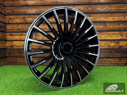 Ratlankis Brabus G Wagon Style R24X10J 5X120 ET35 CB 66.6 GLOSS BLACK MACHINED (For MER)