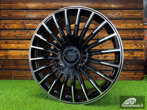 Ratlankis Brabus G Wagon Style R24X10J 5X120 ET35 CB 66.6 GLOSS BLACK MACHINED (For MER)