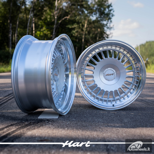 Ratlankis HART HR75 R18X8.5J 5X112/5X120 ET28 CB:74.1mm Silver face and Diamond cut lip Silver Rivets