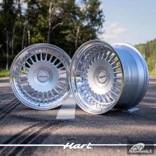 Ratlankis HART HR75 R18X8.5J 5X112/5X120 ET28 CB:74.1mm Silver face and Diamond cut lip Silver Rivets