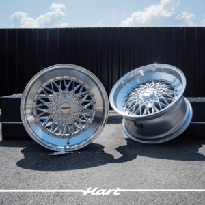 Ratlankis HART HR75 R18X9.5J 5X112/5X120 ET25 CB:74.1mm Silver face and Diamond cut lip Silver Rivets