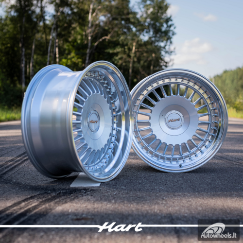 Ratlankis HART HR75 R18X9.5J 5X112/5X120 ET25 CB:74.1mm Silver face and Diamond cut lip Silver Rivets