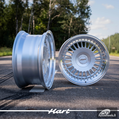 Ratlankis HART HR75 R18X9.5J 5X112/5X120 ET25 CB:74.1mm Silver face and Diamond cut lip Silver Rivets