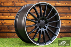 Ratlankis R17x7.5  5X112  ET  40  66.6  A1020  (BK145)  Black Half Matt+Polished Lip (BLHMPL)  For MER  (P)