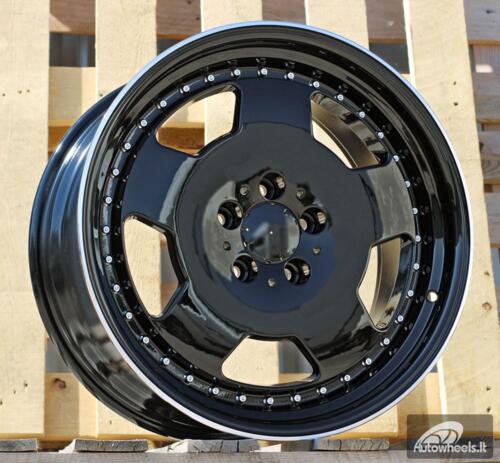 Ratlankis R18x8  5X112  ET  35  66.6  B5852  (FBX455)  Black+Polished Lip (BLPL)  For MER  (Z7)  (MONOBLOCK Style HYBRID FORGED)