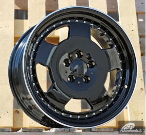 Ratlankis R18x9  5X112  ET  35  66.6  B5852  (FBX455)  Black+Polished Lip (BLPL)  For MER  (Z7)  (MONOBLOCK Style HYBRID FORGED)