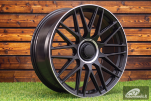 Ratlankis R19x9.5  5X112  ET  38  66.6  B1766  (FBX161)  Black Half Matt+Polished Lip (BLHMPL)  For MER  (Z7)  (HYBRID FORGED Rear+Front)