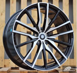 Ratlankis R22x9.5  5X112  ET  37  66.6  H0324  (FBX428)  Black Polished (MB)  For BMW  (Z6)  (HYBRID FORGED Rear+Front)