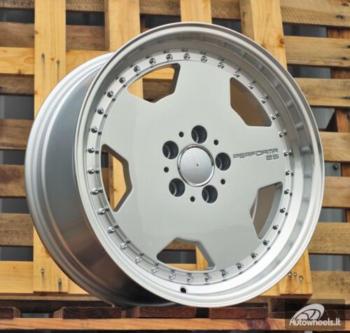 Ratlankis R17x8  5X112  ET  35  66.6  B5852  Silver+Polished Lip (SP)  For MER  (P)  (MONOBLOCK Style)