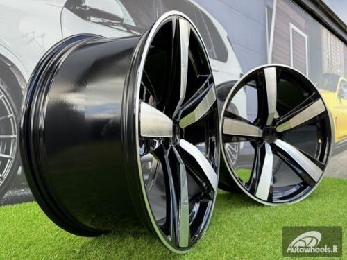Ratlankis R22x11.5  5X130  ET  61  71.6  FC021  Black Polished (MB)  For PORCH  (Z7)  (Rear+Front)