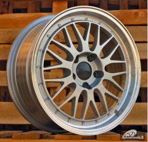 Ratlankis R15x6.5  5X112  ET  35  66.6  A1025  (3S215)  Silver+Polished Lip (SP)  For RACIN  (L5)  (HYBRID FORGED Style BBS)