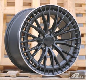 Ratlankis R19x9  5X112  ET  30  66.6  3S1384  (YF0470)  Black Half Matt+Polished Lip (BLHMPL)  For MER  (P2)  (HYBRID FORGED Rear+Front)