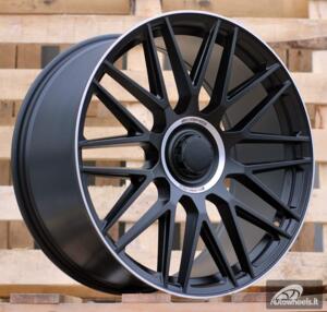 Ratlankis R20x9  5X112  ET  45  66.6  Y0207  (YF1118)  Black Half Matt+Polished Lip (BLHMPL)  For MER  (P2)  (HYBRID FORGED Rear+Front)