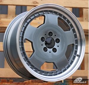 Ratlankis R18x8  5X112  ET  35  66.6  B5852  (FBX455)  Graphite+Polished Lip (GRPL)  For MER  (M)  (HYBRID FORGED MONOBLOCK Style Rear+Front)