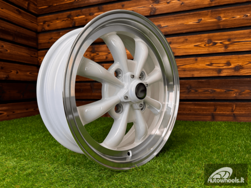 Ratlankis Beetle MK2 GT8 Style R15X5.5J 4X130 ET35  80.9 White Machine Lip ( For VW Beetle mk2, Porsche 914 ) 