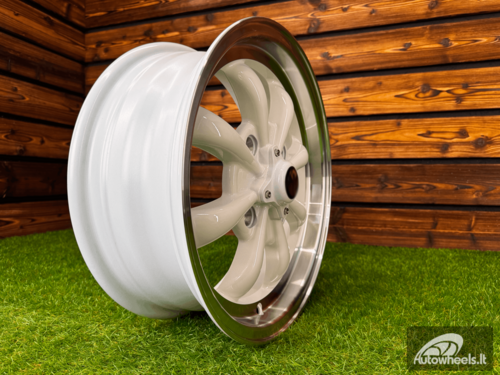 Ratlankis Beetle MK2 GT8 Style R15X5.5J 4X130 ET35  80.9 White Machine Lip ( For VW Beetle mk2, Porsche 914 ) 