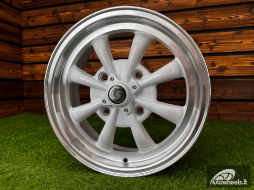 Ratlankis Beetle MK2 GT8 Style R15X5.5J 4X130 ET35  80.9 White Machine Lip ( For VW Beetle mk2, Porsche 914 ) 