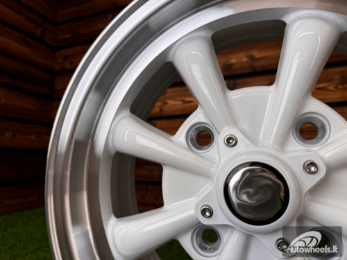 Ratlankis Beetle MK2 GT8 Style R15X5.5J 4X130 ET35  80.9 White Machine Lip ( For VW Beetle mk2, Porsche 914 ) 