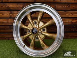 Ratlankis Beetle MK2 GT8 Style R15X5.5J 4X130 ET35  80.9 Gold Machine Lip ( For VW Beetle mk2, Porsche 914 )  