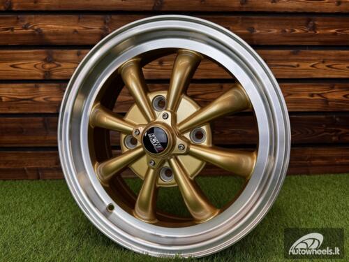 Ratlankis Beetle MK2 GT8 Style R15X5.5J 4X130 ET35  80.9 Gold Machine Lip ( For VW Beetle mk2, Porsche 914 )  