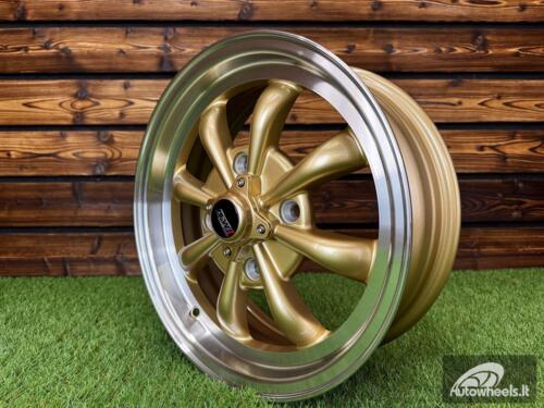 Ratlankis Beetle MK2 GT8 Style R15X5.5J 4X130 ET35  80.9 Gold Machine Lip ( For VW Beetle mk2, Porsche 914 )  