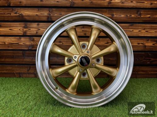 Ratlankis Beetle MK2 GT8 Style R15X5.5J 4X130 ET35  80.9 Gold Machine Lip ( For VW Beetle mk2, Porsche 914 )  