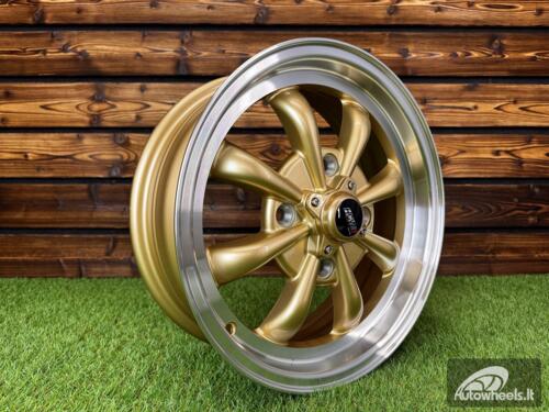 Ratlankis Beetle MK2 GT8 Style R15X5.5J 4X130 ET35  80.9 Gold Machine Lip ( For VW Beetle mk2, Porsche 914 )  