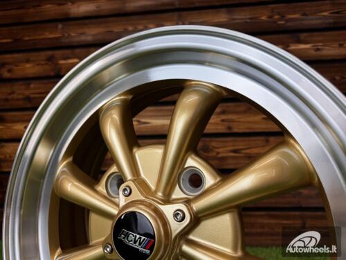 Ratlankis Beetle MK2 GT8 Style R15X5.5J 4X130 ET35  80.9 Gold Machine Lip ( For VW Beetle mk2, Porsche 914 )  