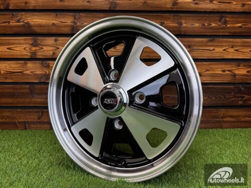 Ratlankis Beetle Baby Fuchs Style R15X5.5J 4X130 ET40 88.7 Black Machine Face ( For VW Beetle mk2, Porsche 914 ) 